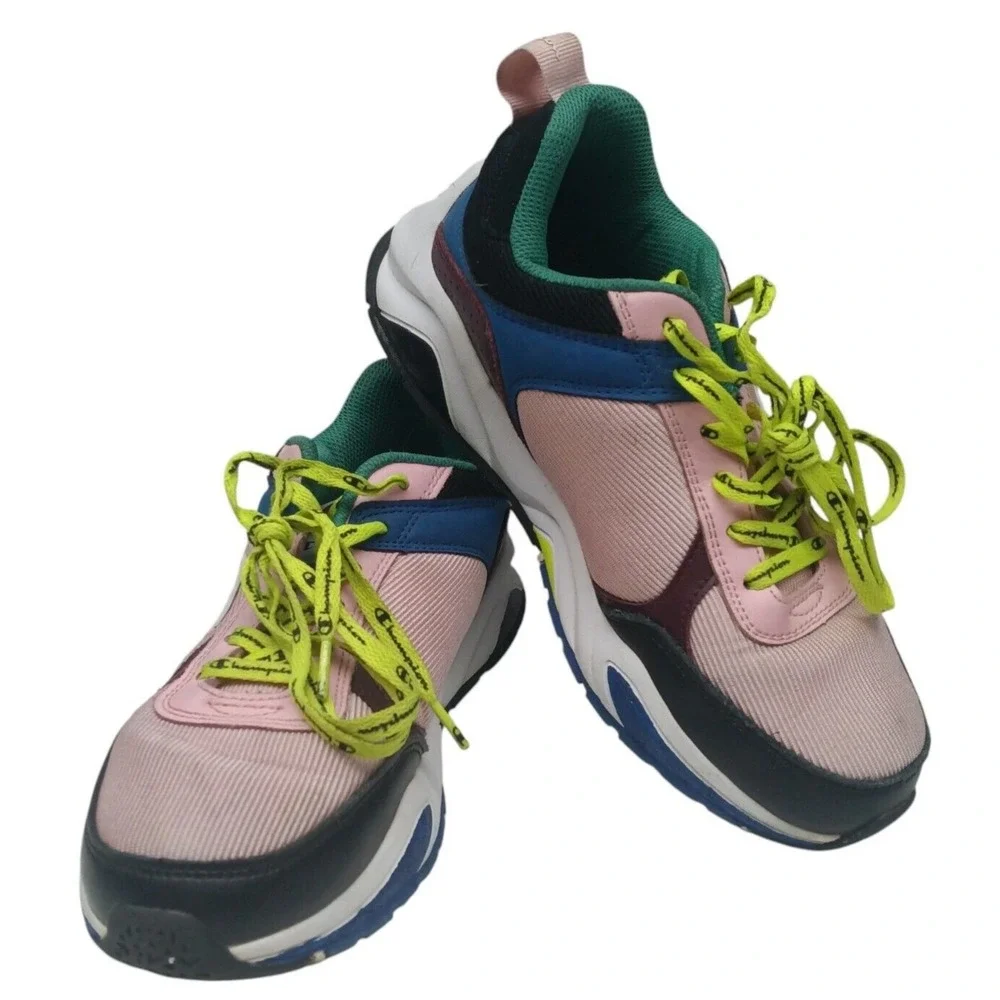 Champion 93Eighteen Block Youth size 5.5Y‎ sneakers Pink/Multi CHAMPION SHOES